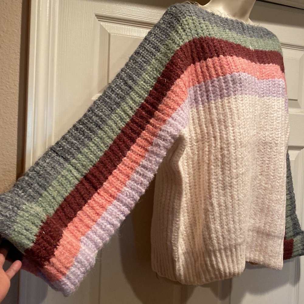 Multi colored striped oversized sweater. - Picture 5 of 7